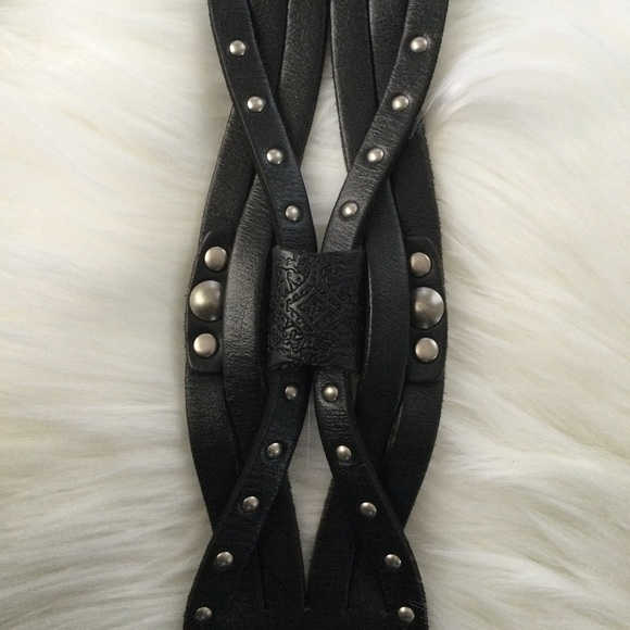 Fossil Braided Studded Leather Belt - Picture 3 of 5